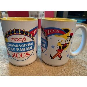 2 MACYS 2008 THANKSGIVING DAY PARADE MUGS-NEW